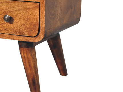 Mini Curved Media Unit - Chestnut