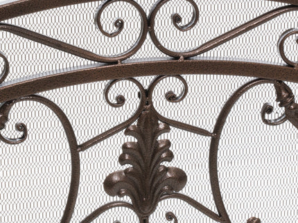 Mariella - Traditional Floral Iron Fireplace Screen With Ornate Design