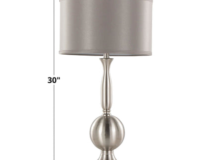 Joan - Contemporary Table Lamp (Set of 2) - Nickel / Gray Satin