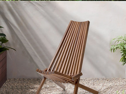 Folding Wood Chair, Portable Solid Wood Seating For Indoor Or Outdoor Use - Natural