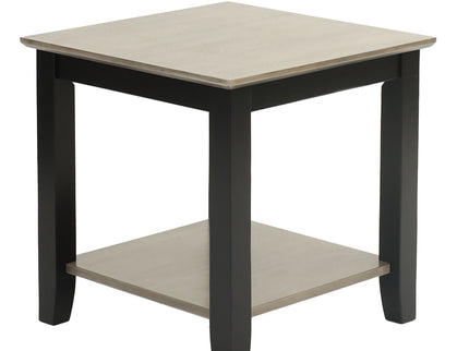 3 Piece Table Set With Open Shelf Storage, Includes Coffee, End & Console Table - Black / Black / Gray / Gray