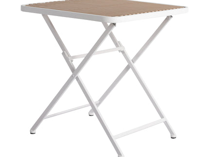 Modern Folding Square Table, Water Proof And Wear Resistant - Apricot / White