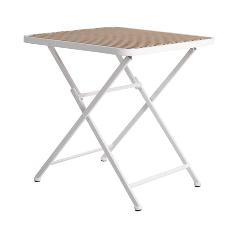 Modern Folding Square Table, Water Proof And Wear Resistant - Apricot / White