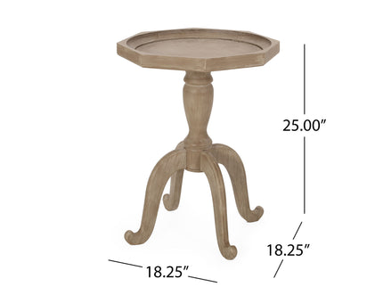French Country Accent Table With Spider Leg Design - Natural / White