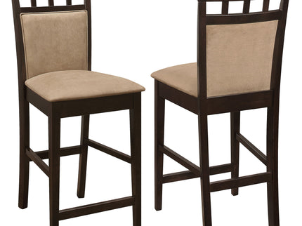 Upholstered Counter Height Stools (Set of 2) - Beige / Brown