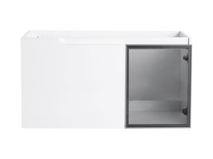 36" (35 1 / 4") Wall Mounted Bathroom Vanity, Cabinet With Half Door (Excluding Sink) - Glossy White