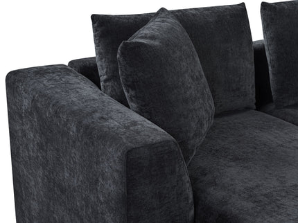 Modern L Shaped Sectional Sofa With Upholstery And Wooden Storage