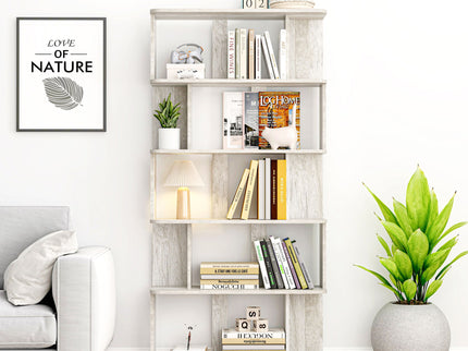 Modern 5 Tier Open Storage Bookcase
