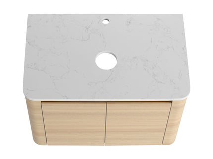 Mounted Bathroom Vanity With Art Sink & 2 Soft Close Doors