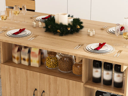 Multi Functional Folding Table With Storage Shelves And Wheels