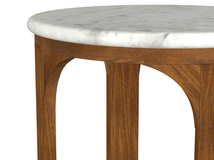 Eaton - Round Side Table - Brown / White