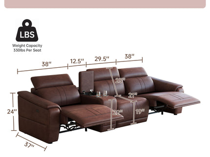 Modular Sofa With Recliners And Cup Holders Sectional Set