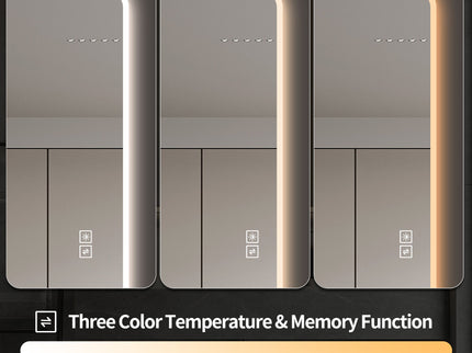 LED Full Length Mirror With Lights, Wall Mounted Full Body Mirror, Dimmable 3 Color Lighting, Anti Fog, Shatter Proof, Memory Function - Clear