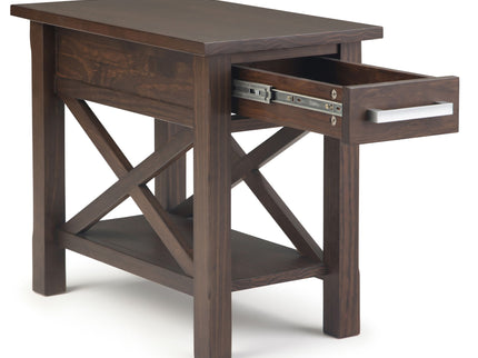 Kitchener - Narrow Side Table - Warm Walnut Brown