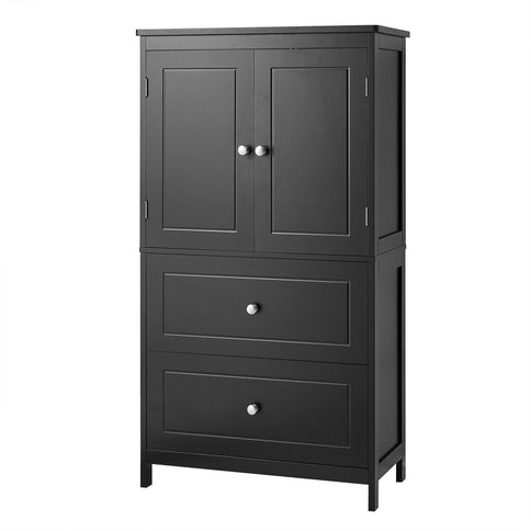Bathroom Storage Cabinet With 2 Doors And Drawers, Adjustable Shelf