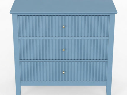 Fluted 3 Drawer Nightstand With Soft Close Slides