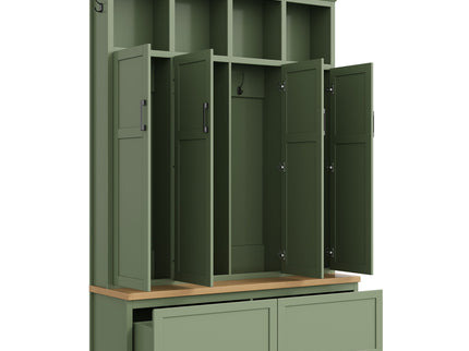 Hall Tree With 4 Hidden Cabinets