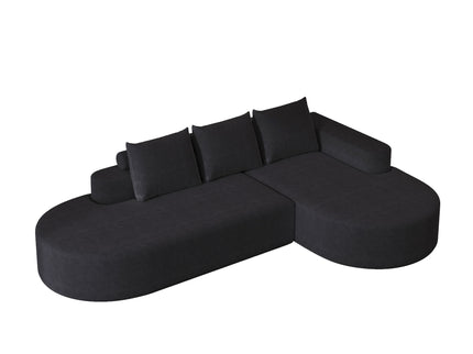 Modern Curved Sofa, L-Shaped Modular Sectional Set With 3 Pillows