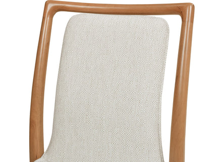 Scandi - Upholstered Dining Chair, Stain Resistant High (Set of 2) - Natural Light Brown / White Pepper