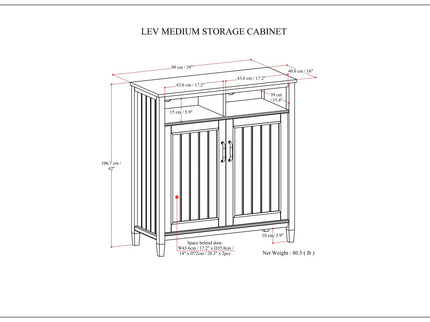 Lev - Medium Storage Cabinet - Smoky Brown