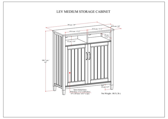 Lev - Medium Storage Cabinet - Smoky Brown