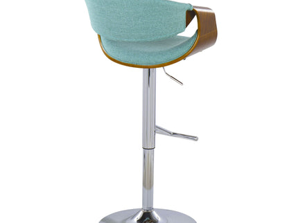 Curvo - Mid Century Modern Adjustable Barstool With Swivel With Straight T Footrest