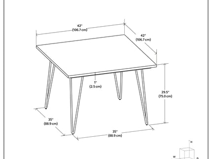 Hunter - Square Tabletop Dining Table