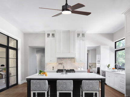 42" Ceiling Fan With Light And Memory Function, DC Reversible Motor, 4 Blades