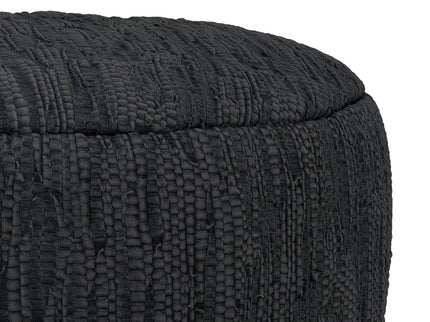 Fredrik - Round Pouf - Black