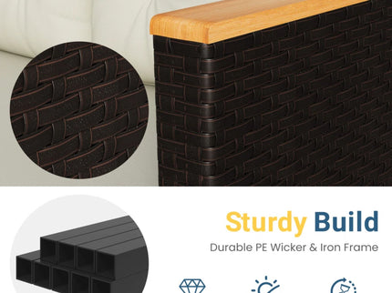 L-Shaped Patio Set With Cushions And Storage Table