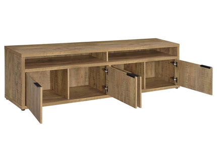 Palmer - 4 Door TV Stand With Open Shelves - Mango Color