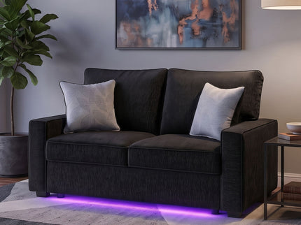 Rita - Loveseat, LED Base Lighting, Cushions And 2 Accent Pillows
