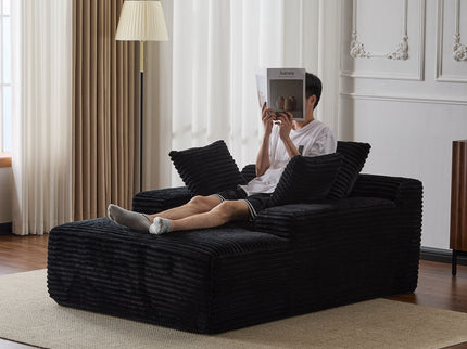 Oversized Chaise Lounge Chair Cozy Cloud Couch With 3 Throw Pillows And Wide Armrest