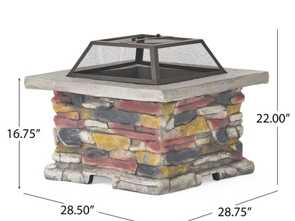 Outdoor Wood Bruning Magnesium Oxide Fire Pit With Lid
