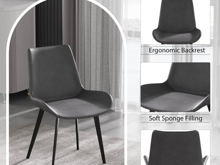Modern Dining Chair Living Room Metal Leg Dining Chair (Set of 2)