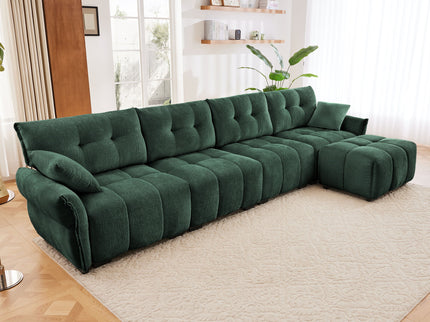 Sofa Set With Ottoman And Pillows, Textured, High Resilience Cushions