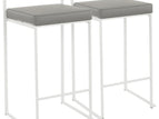 Dark Gray / Faux Leather / 2 Pieces