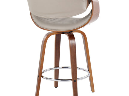 Symphony - Mid Century Modern Fixed Height Counter Stool & Swivel With Round Footrest (Set of 2)