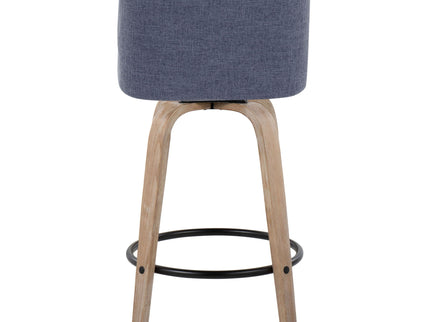 Toriano - Contemporary Fixed-Height Counter Stool & Swivel With Round Footrest (Set of 2)