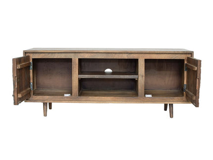 TV Cabinet With Recycle Wood 2 Door - Brown