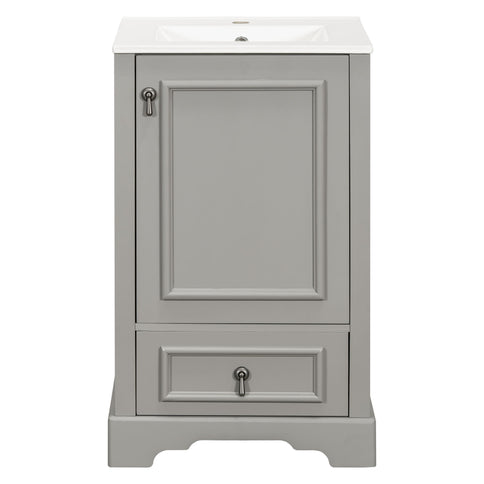 Bathroom Vanity With Sink, Soft Close Door, Adjustable U-Shaped Shelf