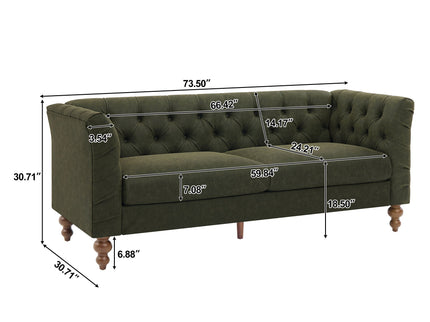 Chesterfield Sofa With Flared Arms For Living Room
