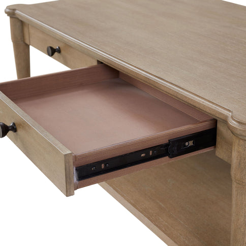 Cocktail Table With Two Storage Drawers And Casters