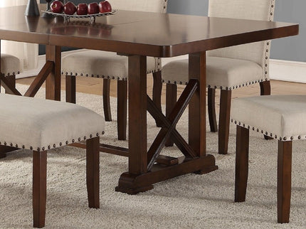 Dining Table With Leaf And Unique X Design Base - Cherry