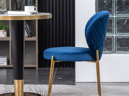 Amoa - Contemporary Velvet Upholstery Dining Chair - Blue
