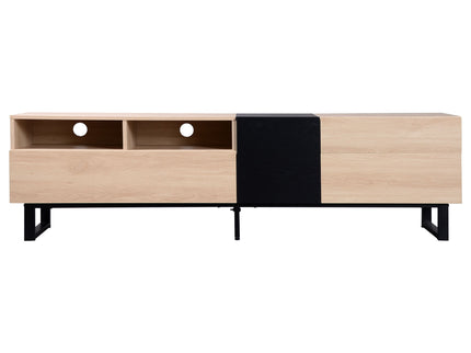 TV Stand For 80'' TV With Double Storage Space, Media Console Table With Drop Down Door