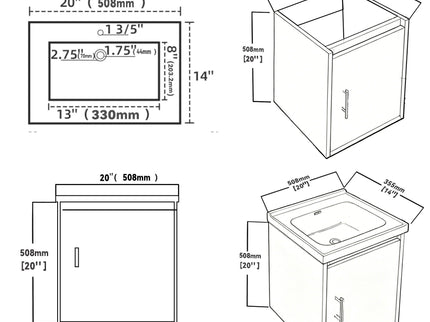 20" Floating Bathroom Vanity Combo With Wall Cabinet, Ceramic Sink & Soft Close Doors - White
