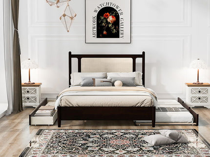 Platform Bed With 2 Big Drawers & Trundle