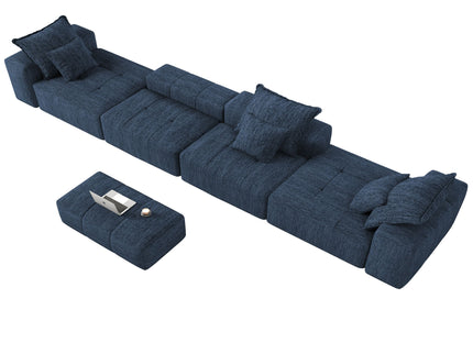 Modern Oversized Diy Combination Modular Sectional Sofa & Pillows