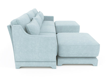 Stylish Sofa With Ottoman And Lumbar Pillows, Ergonomic Design